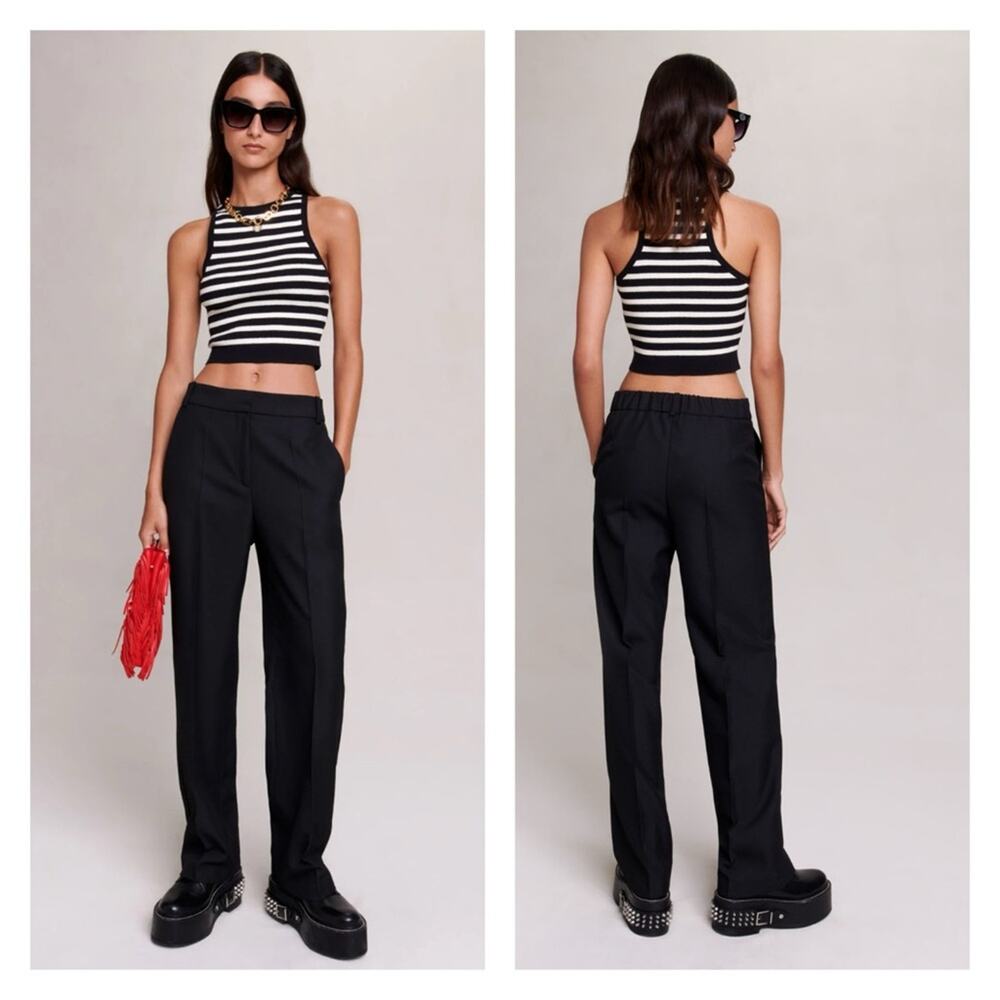 NWT MAJE Suit Trousers‎ 42 (XL) Black